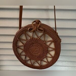 Boho Round Wicker Rattan Cottagecore Purse